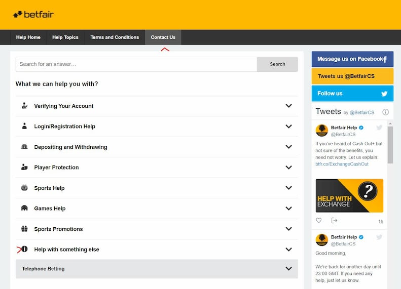 Betfair Customer Support