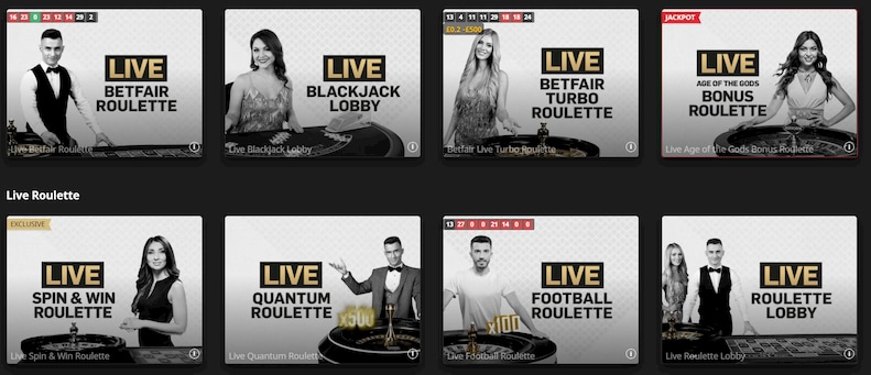 Betfair Live Casino Games