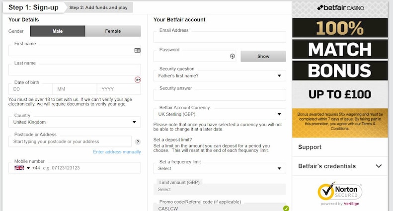 betfair casino online