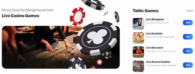 Spin Casino Live Games