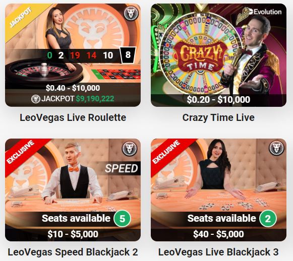 Leovegas Live Games